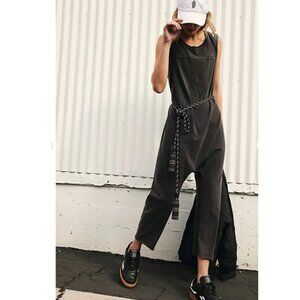 Free People Hot Shot Onesie Twisted in Washed Black 🖤 Factory Sealed